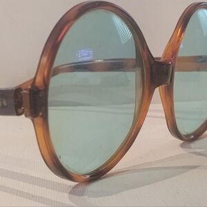 Vintage Tinted Round Faux Tortoise Eyeglasses NOS Italy